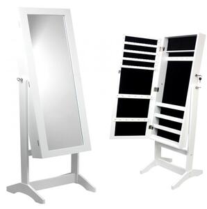 Portagioie bianco con specchio 119,5 x 35 x 8,7 cm