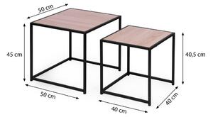 Set di 2 tavolini in stile industriale LOFT