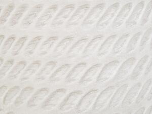 Vaso rotondo per piante in fibra di argilla con motivo in rilievo bianco sporco ⌀ 19 cm giardino terrazzo Beliani