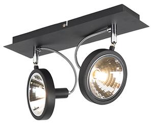 Faretto di design nero orientabile a 2 luci - Nox