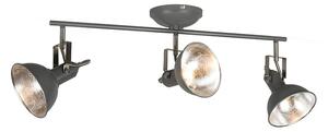 Faretto industriale antracite orientabile e inclinabile 3 luci - Tommy