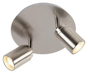Faretto da bagno moderno in acciaio 2 luci IP44 - Ducha