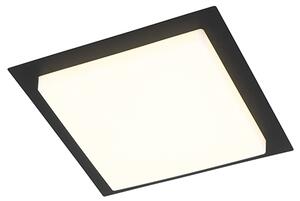 Plafoniera moderna nera quadrata incl. LED IP44 - Lys
