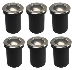 Set di 6 faretti da terra intelligenti orientabili incl. WiFi GU10 - Delux