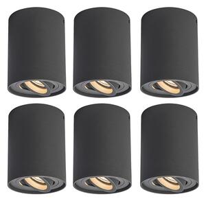 Set di 6 faretti intelligenti grigio scuro incl. Wifi GU10 - Rondoo up