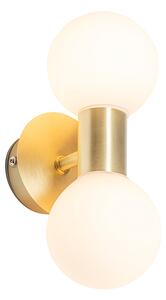 Applique da parete moderna oro IP44 2 luci - Cederic