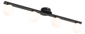 Plafoniera moderna nera IP44 4 luci - Cederic