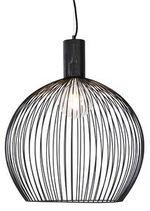 Lampada a sospensione rotonda intelligente nera 50 cm incl. Wifi G95 - Dos