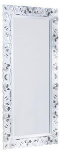 MOBILI 2G - Specchiera rettangolare barocca intagliata bianco lucido L.107xP.5 H.207
