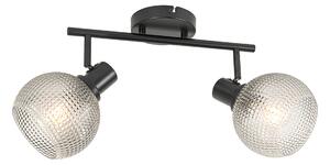 Faretto di design nero con vetro fumé 2 luci - Chico