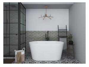 Vasca da bagno freestanding ovale 180 L 130 x 71 x 58 cm Bianco Acrilico - APOGON