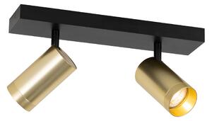 Faretto da soffitto nero con oro regolabile 2 luci - Jeana Luxe