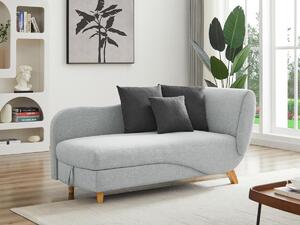 Chaise longue letto con contenitore in Tessuto Grigio - Angolo a sinistra - PENELOPE