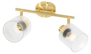 Faretto da soffitto dorato con vetro 2 luci orientabile - Laura