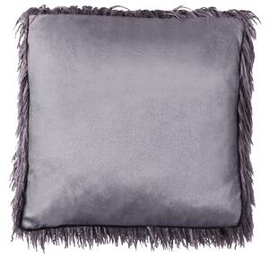 Set di 2 cuscini da lancio in ecopelliccia grigio scuro 45 x 45 cm Morbidi e soffici cuscini sparsi Beliani