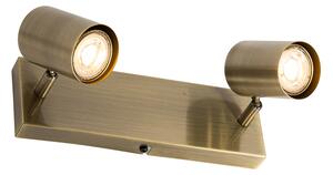Plafoniera moderna bronzo 2 luci orientabile rettangolare - Jeana