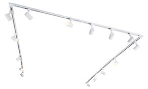 Sistema di illuminazione a binario monofase moderno con 15 faretti bianco - Iconic Jeana