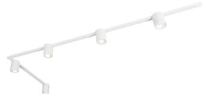 Sistema a binario moderno bianco con 5 faretti monofase - Rondoo Up