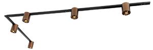 Sistema a binario monofase con 5 faretti bronzo scuro e nero - Rondoo Up
