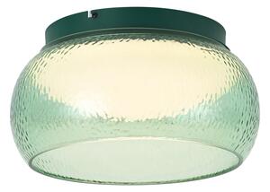 Plafoniera Art Déco verde con vetro e LED integrato dimmerabile a 3 fasi - Thimble