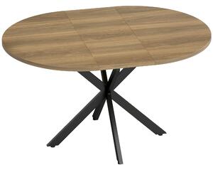Tavolo da Pranzo Allungabile 4-6 Posti 135x100x75 cm con Allunga a Farfalla e Base a X in MDF e Acciaio Marrone