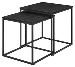 Tavolino Da Salotto - Leobert - Nero/Gambe Nere - 50 X 50 X 50,5 Cm - Set Da 2
