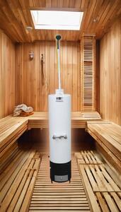 Scaldabagno a combustibile solido da 80 litri per uso domestico – Bianco/Blu/Nero, scaldabagno a legna con doccetta e miscelatore