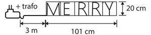 Lampada da parete natalizia nera MERRY incl. LED con timer IP44 - Yoro