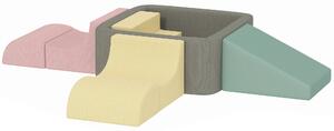 AIYAPLAY Set di 7 Costruzioni Morbide per Bambini 3-6 Anni con Rivestimenti Lavabili in Velluto a Coste, Multicolore | Aosom Italy