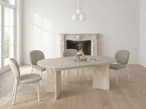 Tavolo da pranzo allungabile da 6 a 10 persone Effetto travertino beige - TOPANIA