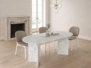 Tavolo da pranzo allungabile da 6 a 10 persone Effetto marmo bianco - TOPANIA