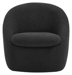 Poltrona girevole in tessuto bouclette nero - NETALIO