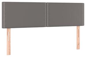 Testiera Grigio 144x5x78/88 cm in Pelle finta