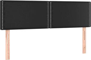 Testiera Nera 144x5x78/88 cm in Pelle finta