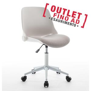 Sedia operativa Regolabile AMARILLO per casa ed ufficio Dimensioni 54x60xh 90 cm-max 98 cm Con schienale in plastica Bianco