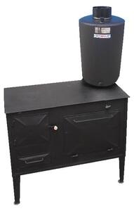 Mantello termico da 80 litri per stufe a combustibile solido - Serbatoio in acciaio nero, resistente alla corrosione, con attacco per canna fumaria di diametro 130 mm. Utilizzo: [manca la descrizione dell'utilizzo]