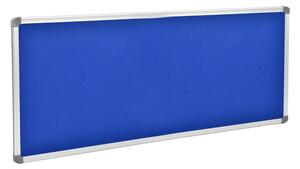 Lavagna da parete in feltro blu 200x100 cm, cornice in alluminio anodizzato silver e angoli in ABS