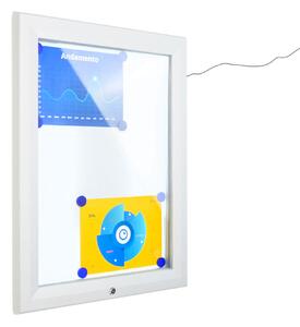 Bacheca per esterni CITY101LED con illuminazione LED, apertura a ribalta e vetro temperato - formato 4xA4