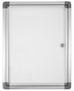 Bacheca magnetica da interno 2xA4 orizzontale, profili in alluminio anodizzato e anta in metacrilato, 360x490x30 mm