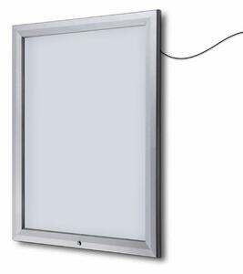 Bacheca per esterni CITY104LED, alluminio anodizzato silver, LED, vetro temperato, 9xA4, 80,5x106,7 cm