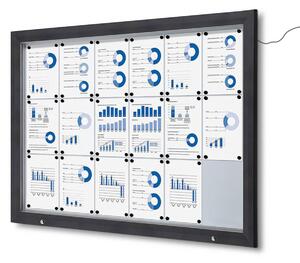Bacheca da esterno 18xA4 con LED, vetro temperato, apertura a ribalta e struttura in alluminio antracite RAL7016