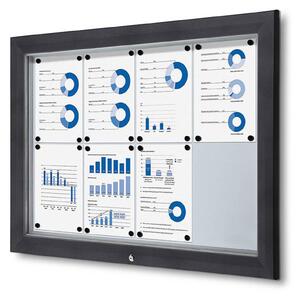 Bacheca per esterno certificata IP56 e ESG, formato 8xA4, alluminio RAL7016 antracite, apertura a ribalta