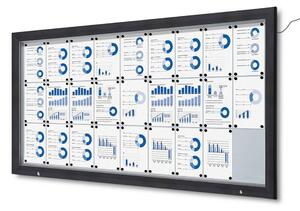 Bacheca da esterno con illuminazione LED, formato 27xA4, vetro temperato ESG e finitura antracite RAL7016