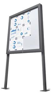 Coppia montanti in alluminio H 200 cm, finitura antracite RAL 7016, per bacheche da esterno certificate CITY100