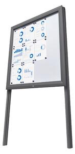 Montanti in alluminio per bacheche da esterno CITY100, H 250 cm con interramento, finitura antracite RAL 7016