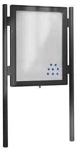 Montanti alluminio bacheche esterno CITY20 - H200cm, sezione ovale 65x47mm, basi 100x150mm, grigio gotico