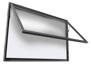 Bacheca per esterno CITY15 in alluminio 70x99 cm, apertura a ribalta, fondo magnetico, grigio gotico/silver