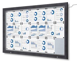 Bacheca da esterno CITY108 con illuminazione LED, formato 21xA4, alluminio antracite RAL7016, vetro temperato IP56