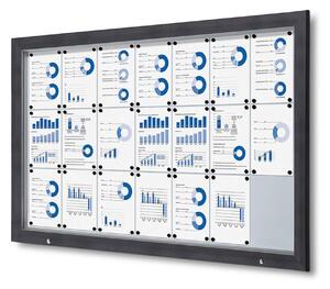 Bacheca per esterno certificata IP56, formato 21xA4, alluminio antracite RAL7016 con vetro temperato ESG