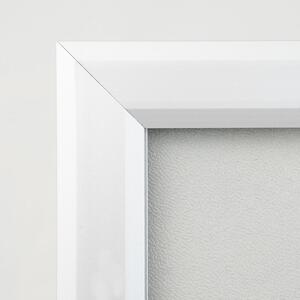 Cornice a Scatto Bifacciale da Vetro 70x100 cm B1, Alluminio Anodizzato Silver, Biadesivo, Grafica Intercambiabile